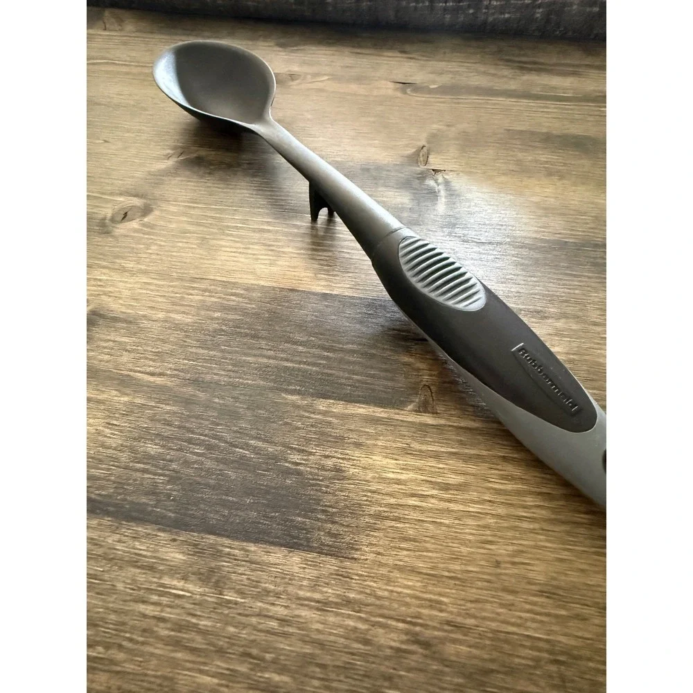 Rubbermaid Nylon Mixing Spoon 13in Black Gray Excellent Heat Resistant